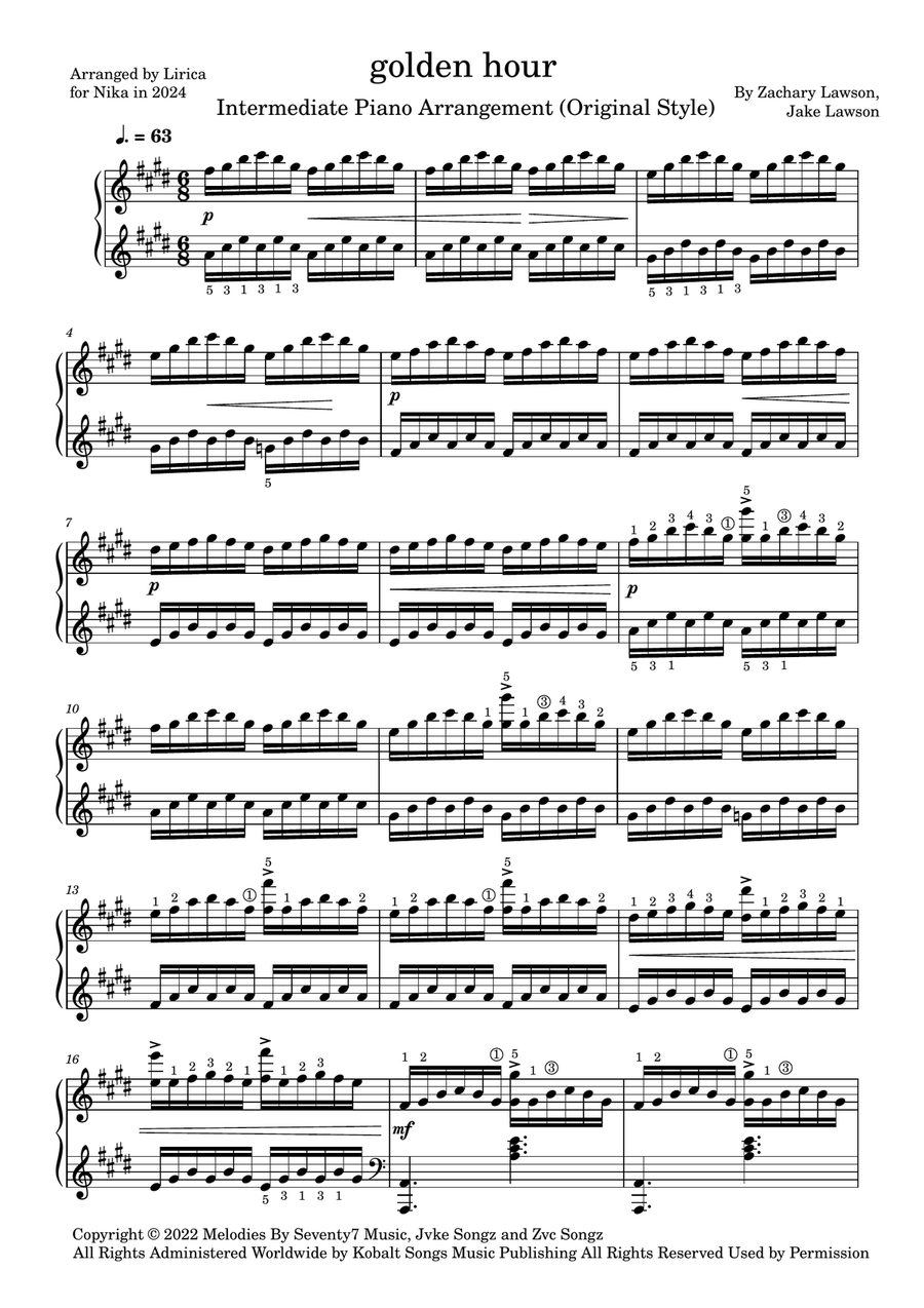 Golden Hour Piano Method scores gallery preview page 1