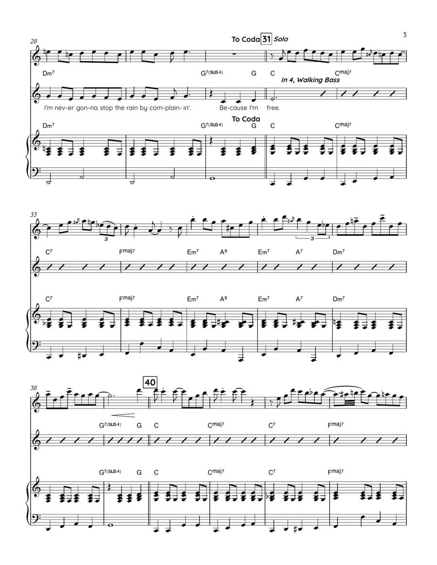 Raindrops Keep Fallin' On My Head Piano, Vocal scores gallery preview page 3