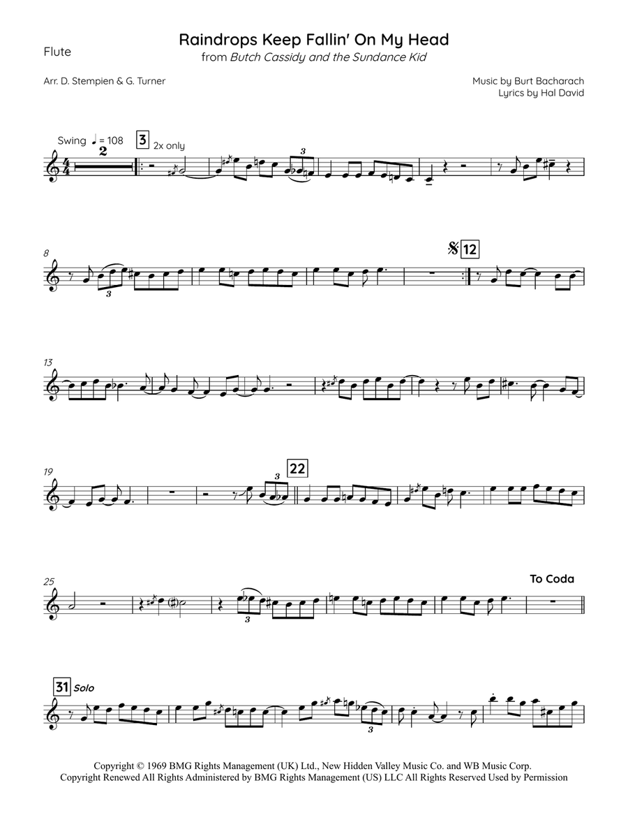 Raindrops Keep Fallin' On My Head Piano, Vocal scores gallery preview page 6