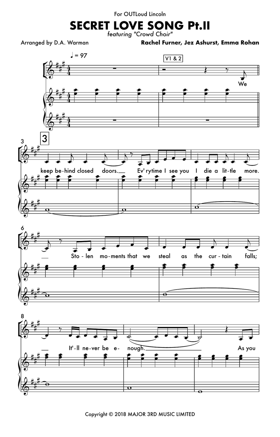 Secret Love Song Pt II 2-Part scores gallery preview page 1