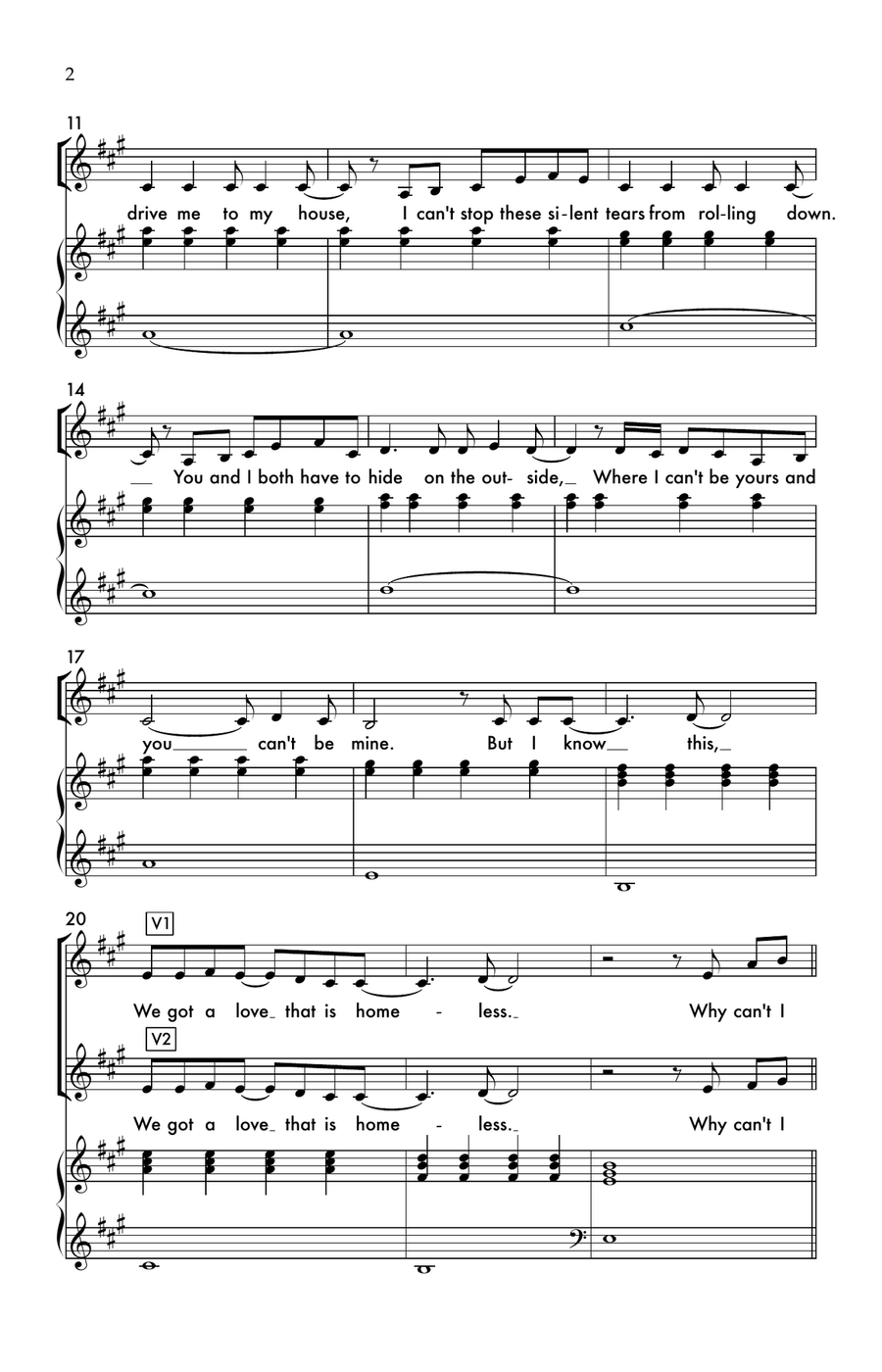 Secret Love Song Pt II 2-Part scores gallery preview page 2