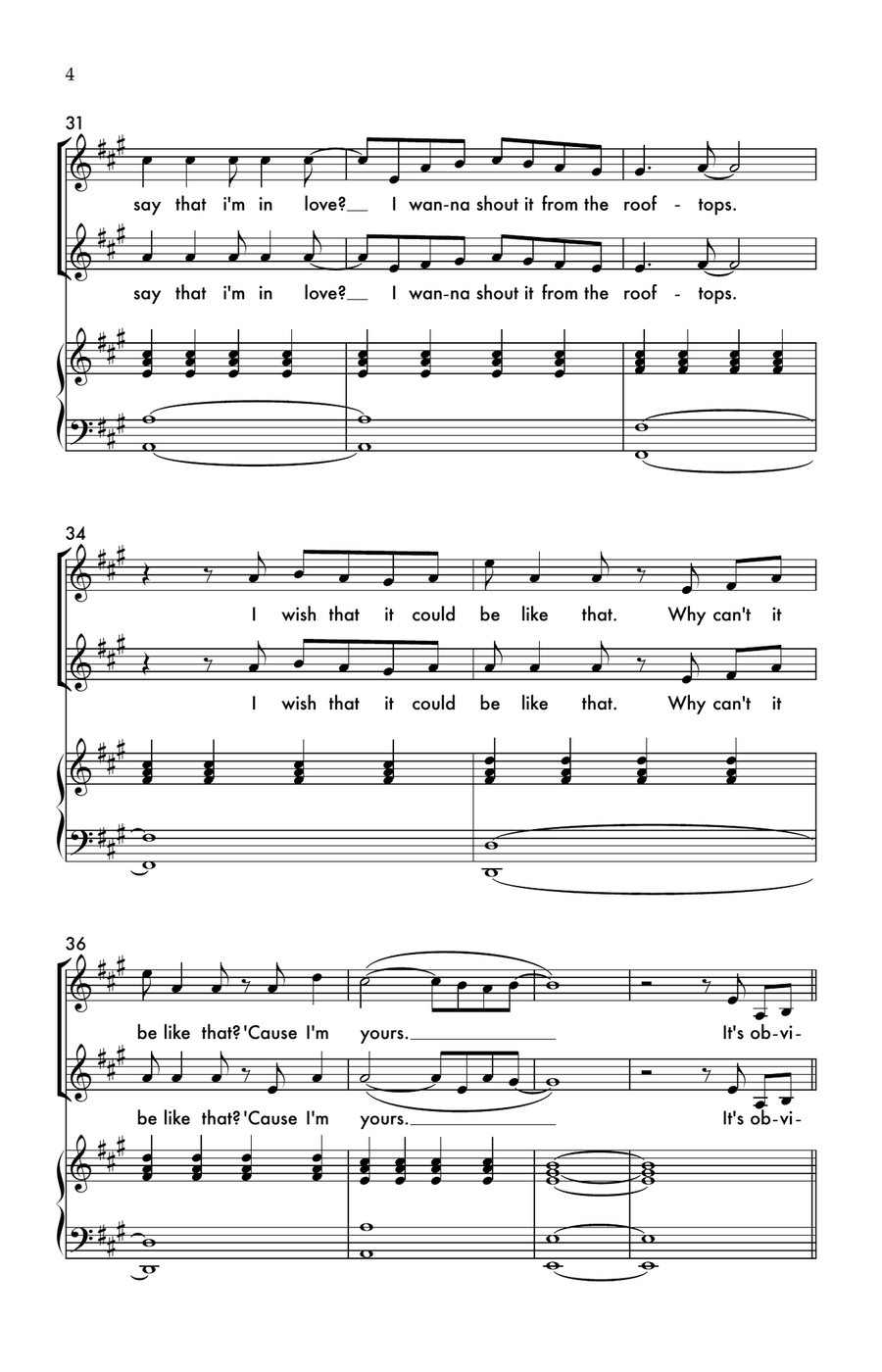 Secret Love Song Pt II 2-Part scores gallery preview page 4