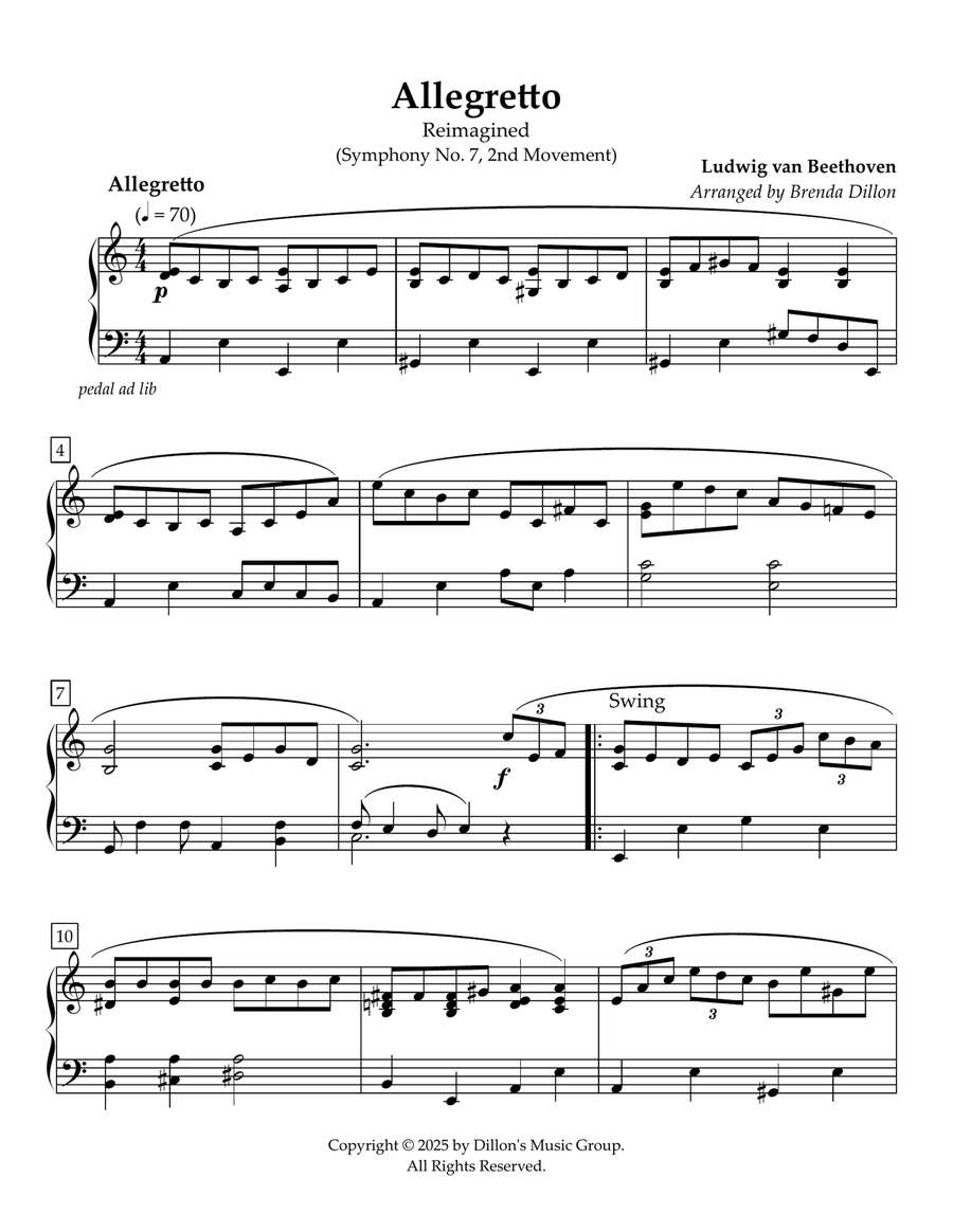 Allegretto Piano Solo scores gallery preview page 1
