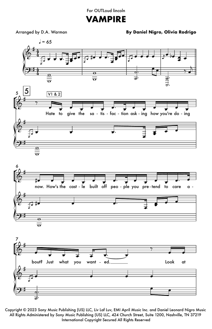 Vampire 2-Part scores gallery preview page 1