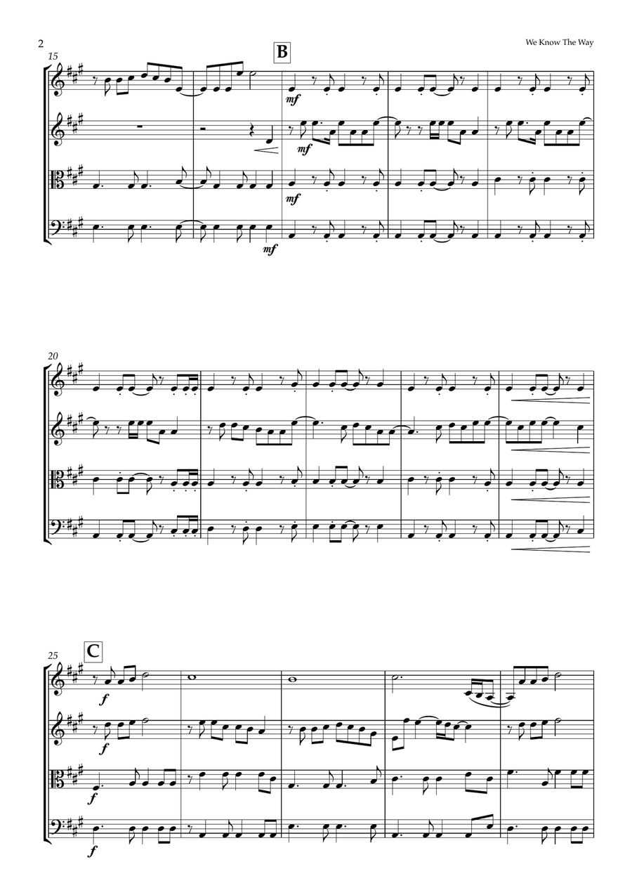 We Know The Way We Know The Way String Quartet scores gallery preview page 2