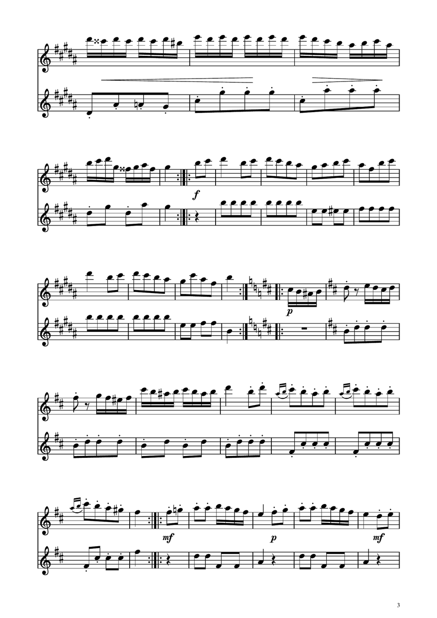 Turkish March - Clarinet Duet Clarinet Duet scores gallery preview page 3