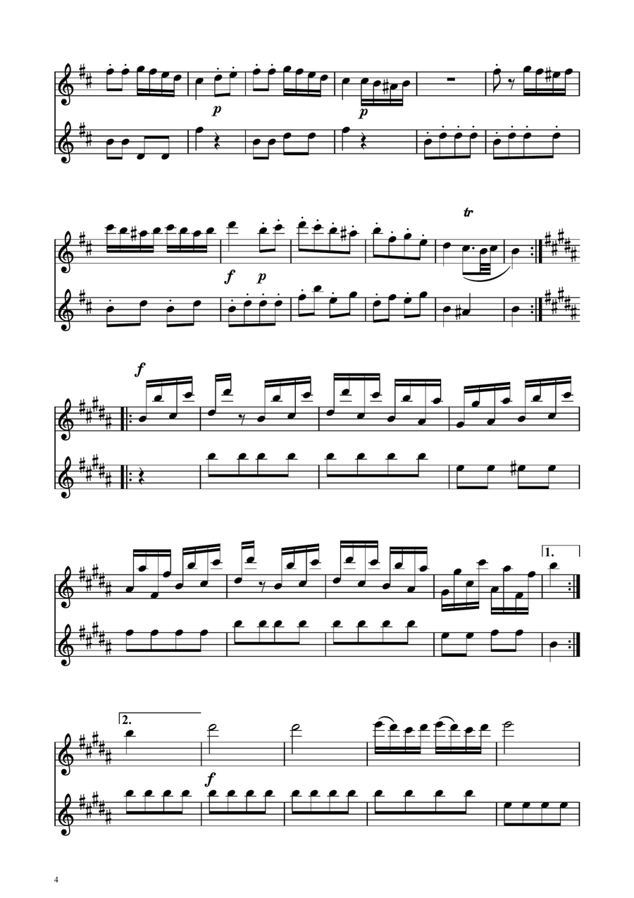 Turkish March - Clarinet Duet Clarinet Duet scores gallery preview page 4