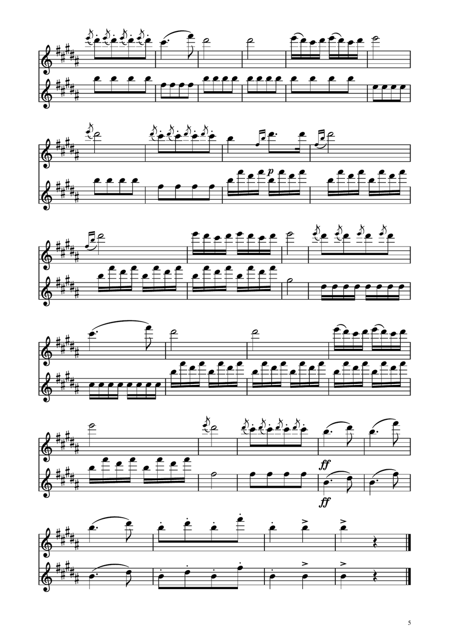 Turkish March - Clarinet Duet Clarinet Duet scores gallery preview page 5