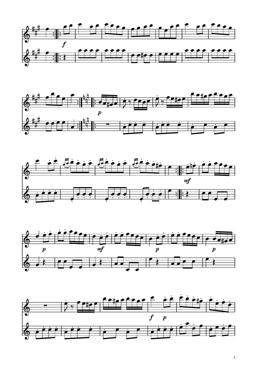 Turkish March - Flute Duet Flute Duet scores gallery preview page 3