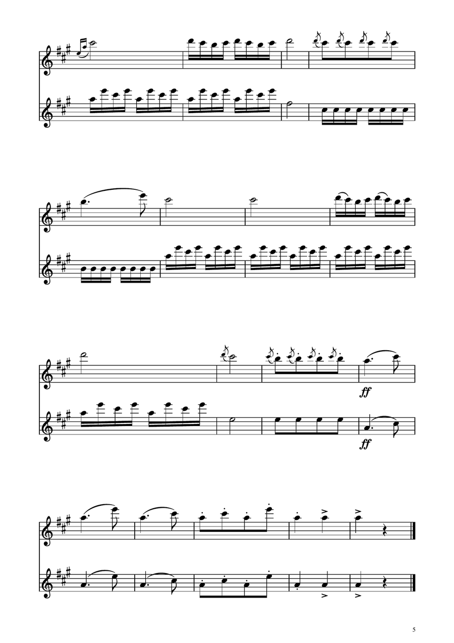 Turkish March - Flute Duet Flute Duet scores gallery preview page 5