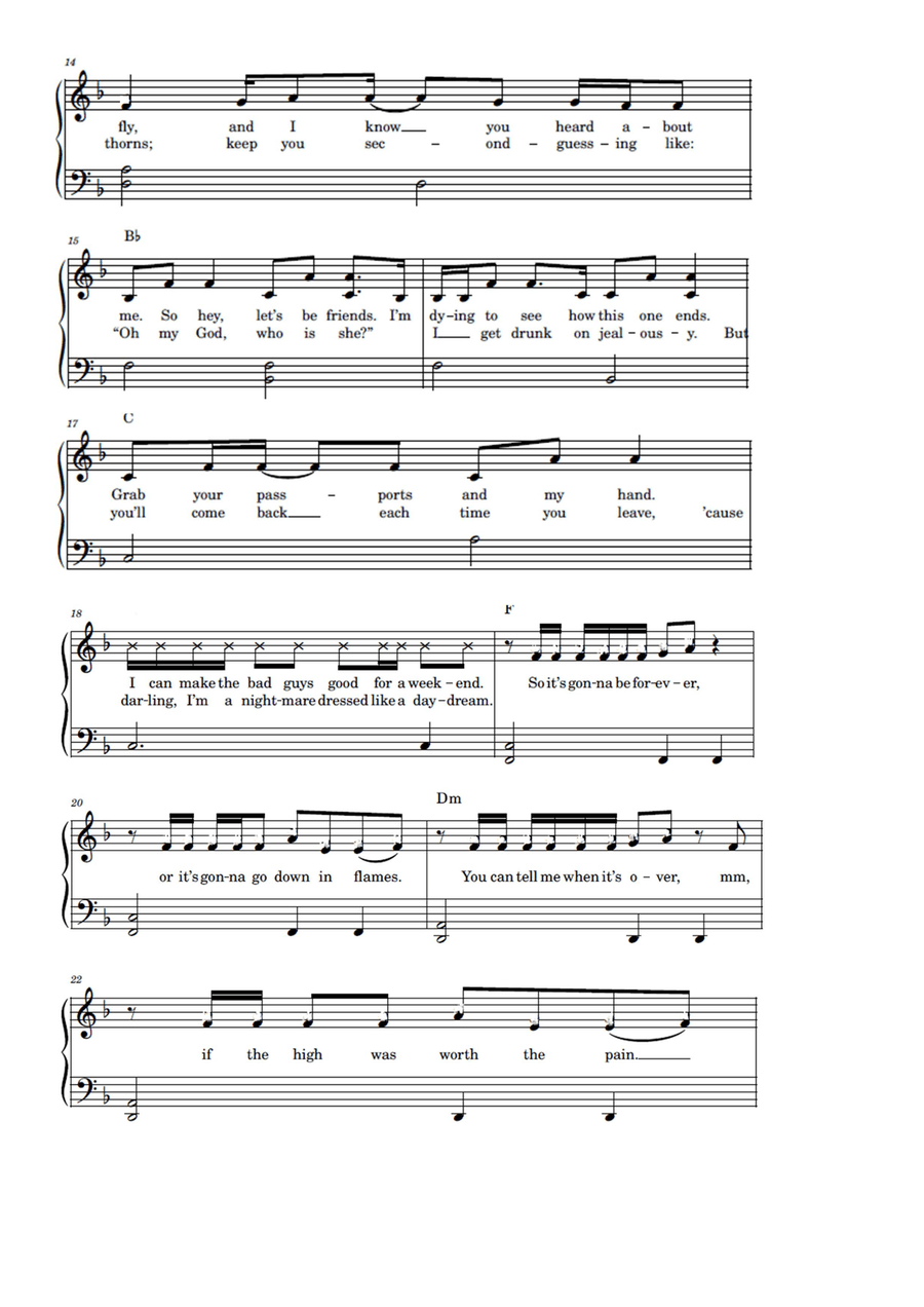 Blank Space Blank Space Easy Piano scores gallery preview page 2