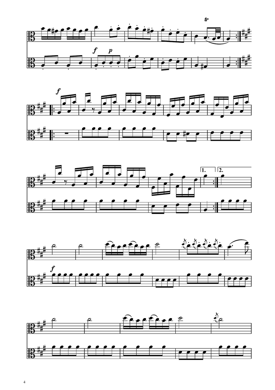 Turkish March - Viola Duet String Duet scores gallery preview page 4