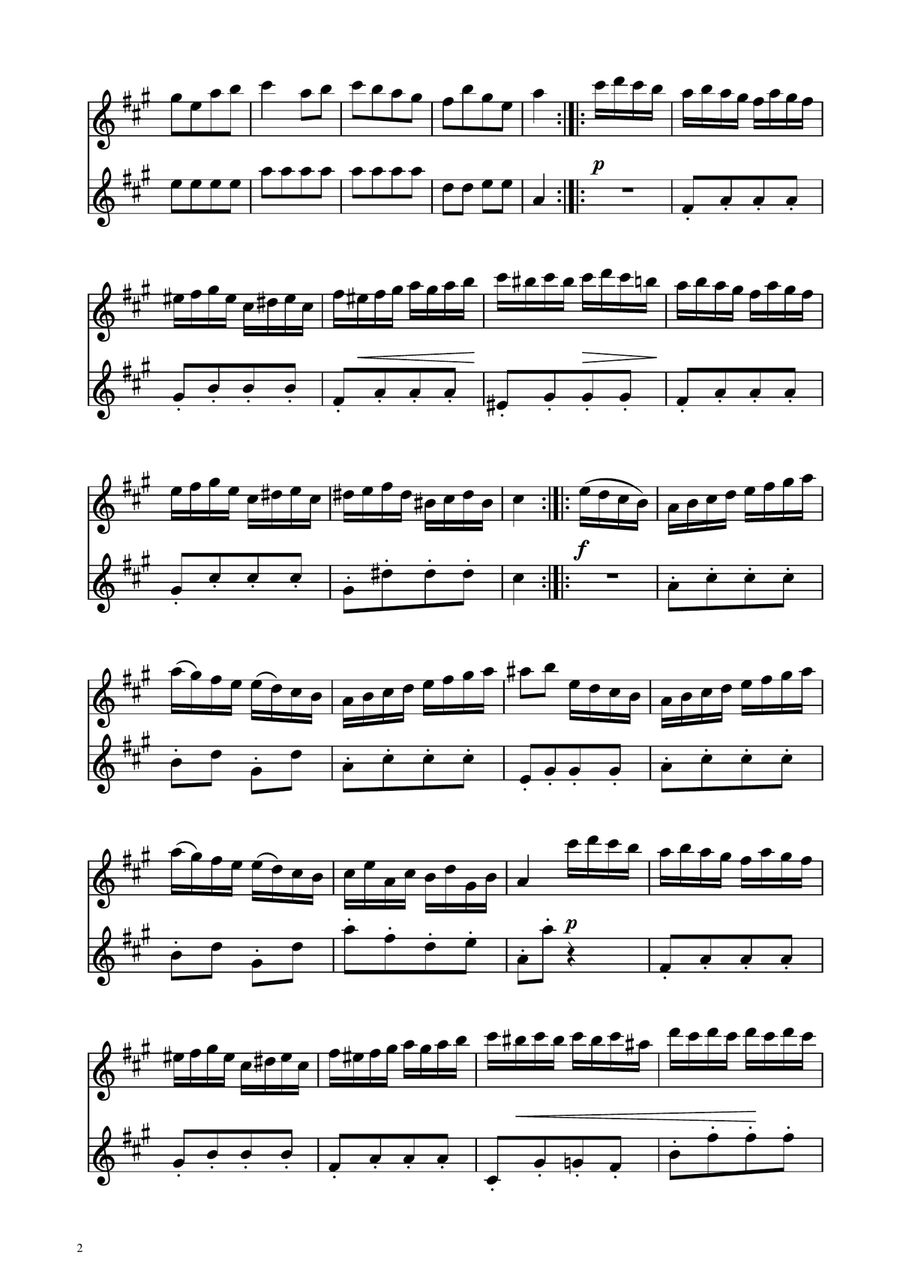 Turkish March - Violin Duet String Duet scores gallery preview page 2