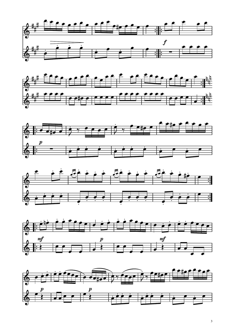 Turkish March - Violin Duet String Duet scores gallery preview page 3