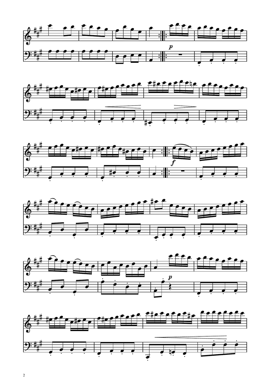 Turkish March - Flute and Bassoon Duet Woodwind Duet scores gallery preview page 2