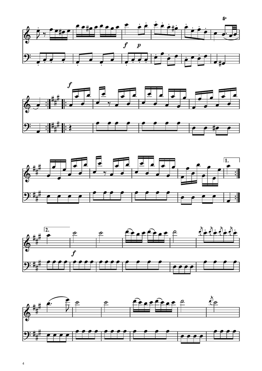 Turkish March - Flute and Bassoon Duet Woodwind Duet scores gallery preview page 4
