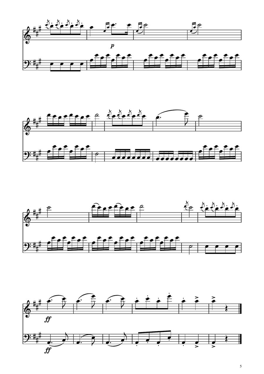 Turkish March - Flute and Bassoon Duet Woodwind Duet scores gallery preview page 5