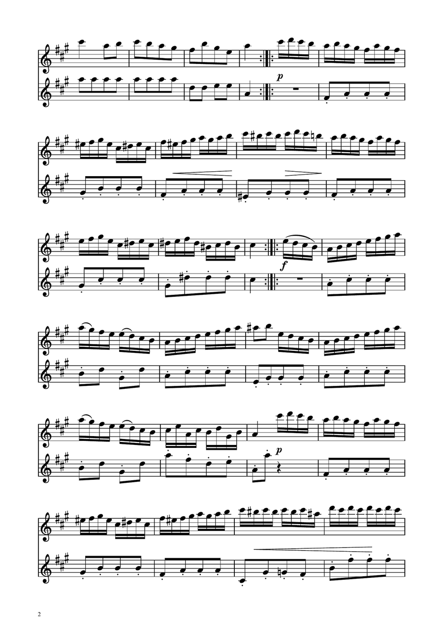 Turkish March - Flute and Oboe Duet Woodwind Duet scores gallery preview page 2
