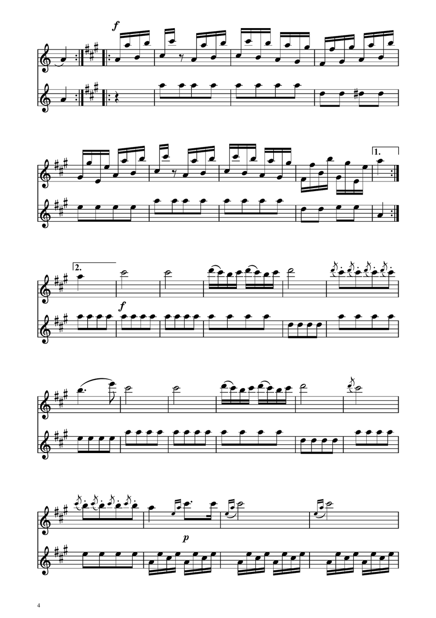Turkish March - Flute and Oboe Duet Woodwind Duet scores gallery preview page 4