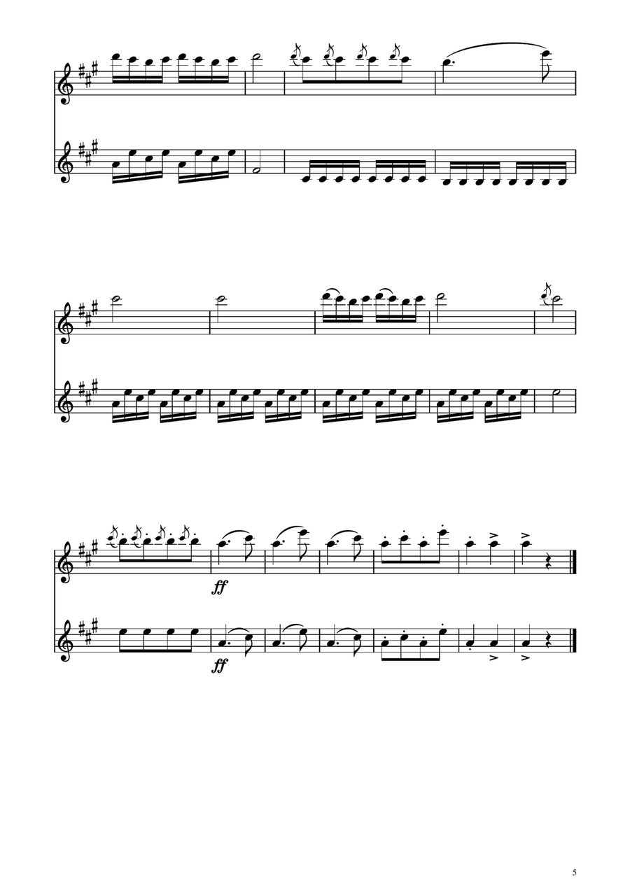 Turkish March - Flute and Oboe Duet Woodwind Duet scores gallery preview page 5