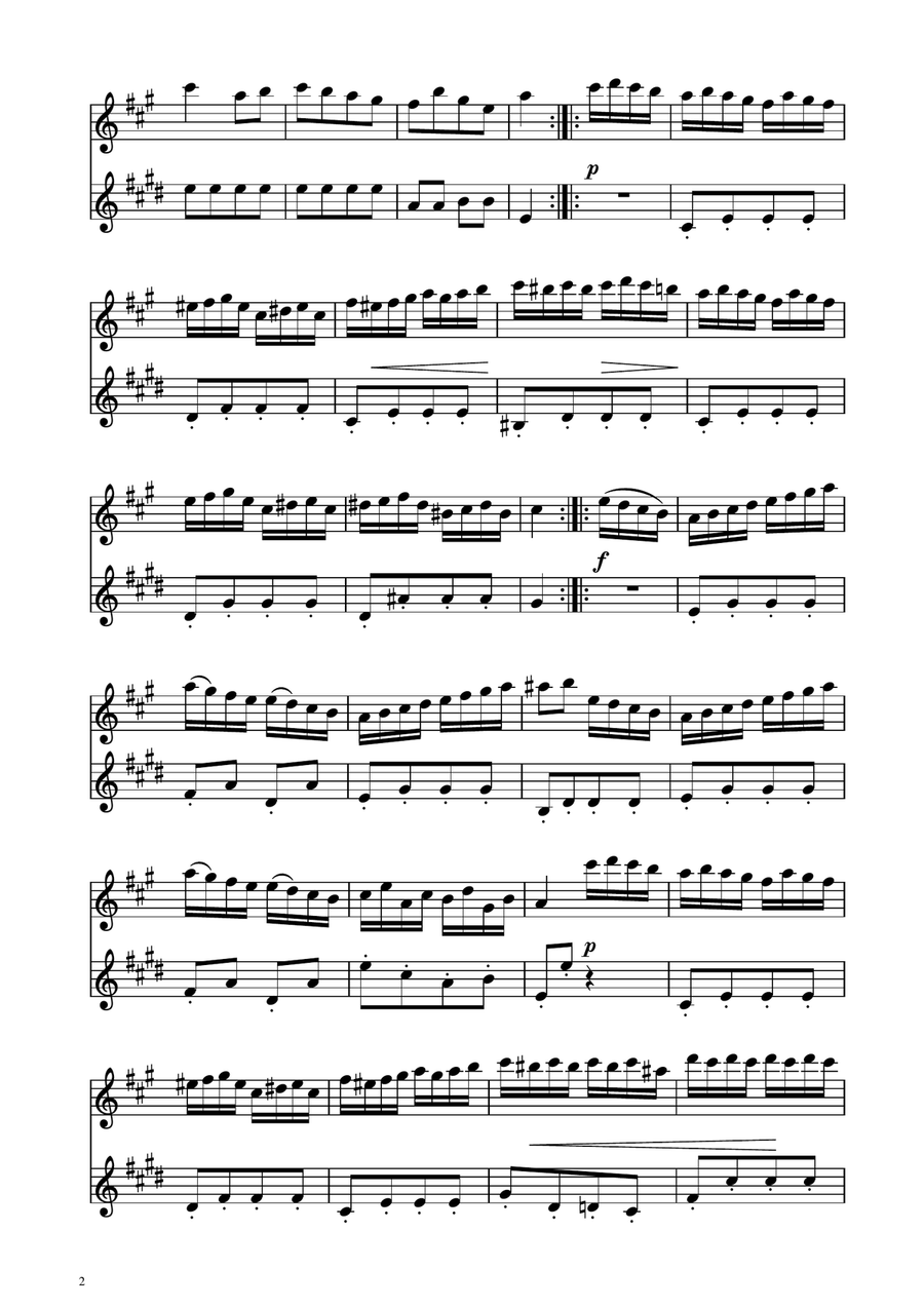 Turkish March - Oboe and English Horn Duet Woodwind Duet scores gallery preview page 2