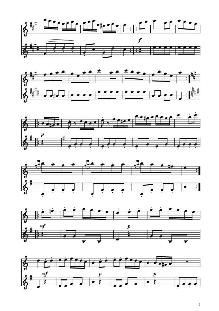 Turkish March - Oboe and English Horn Duet Woodwind Duet scores gallery preview page 3