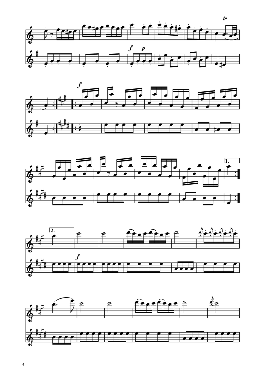 Turkish March - Oboe and English Horn Duet Woodwind Duet scores gallery preview page 4
