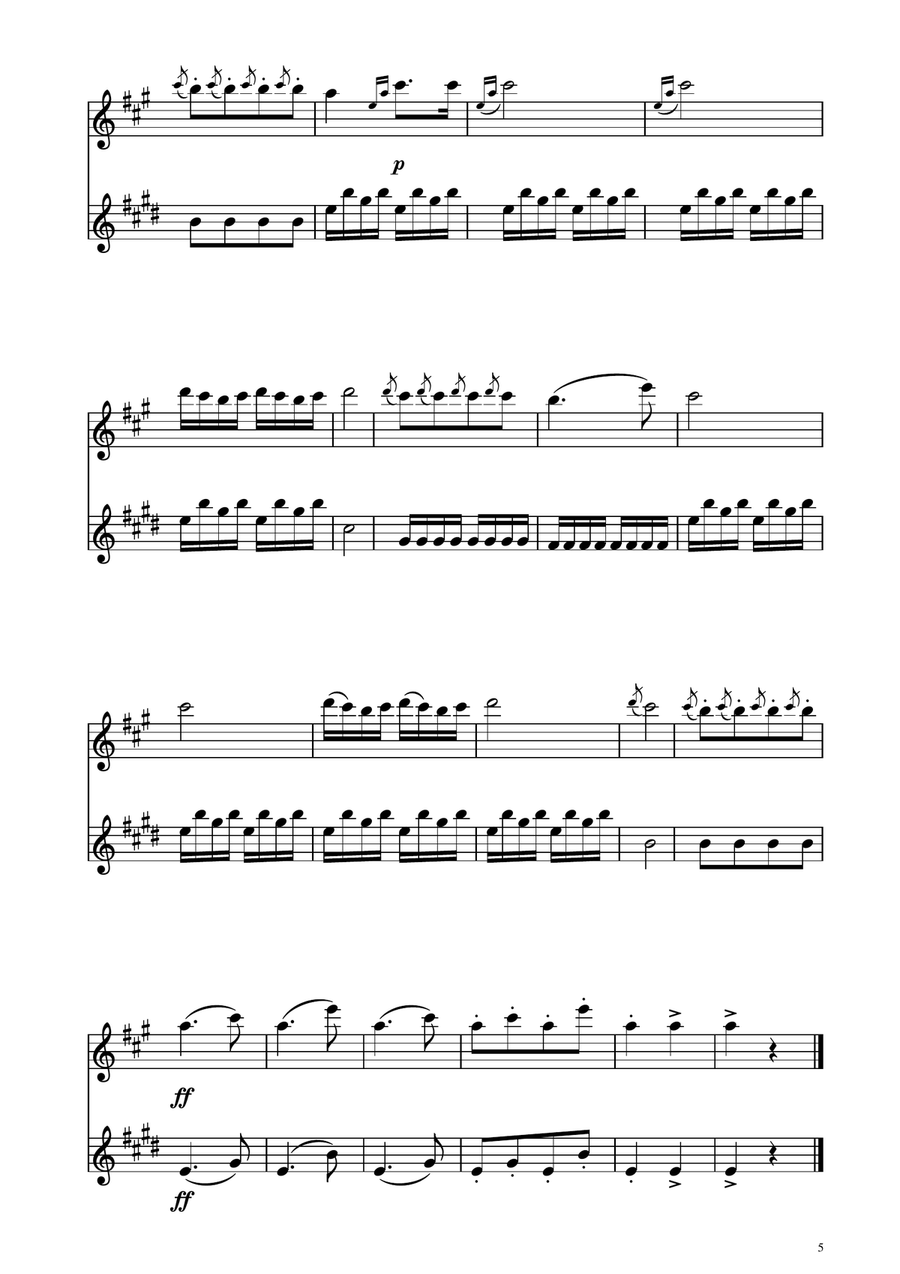 Turkish March - Oboe and English Horn Duet Woodwind Duet scores gallery preview page 5