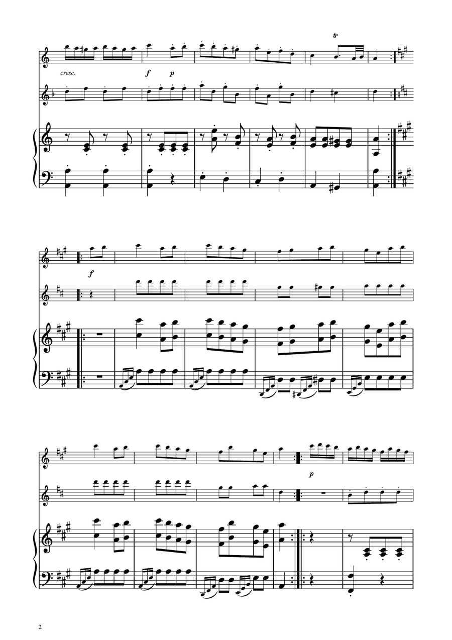Turkish March - Flute and Alto Flute Duet Flute Duet scores gallery preview page 2