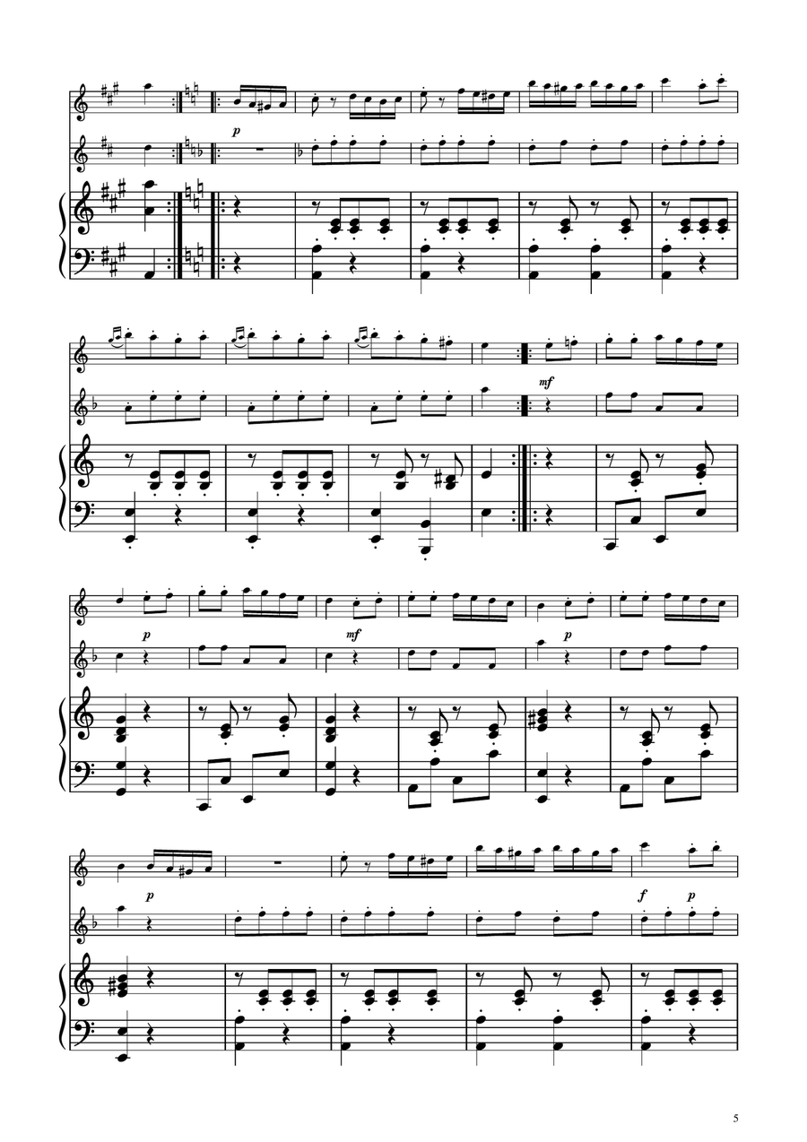 Turkish March - Flute and Alto Flute Duet Flute Duet scores gallery preview page 5