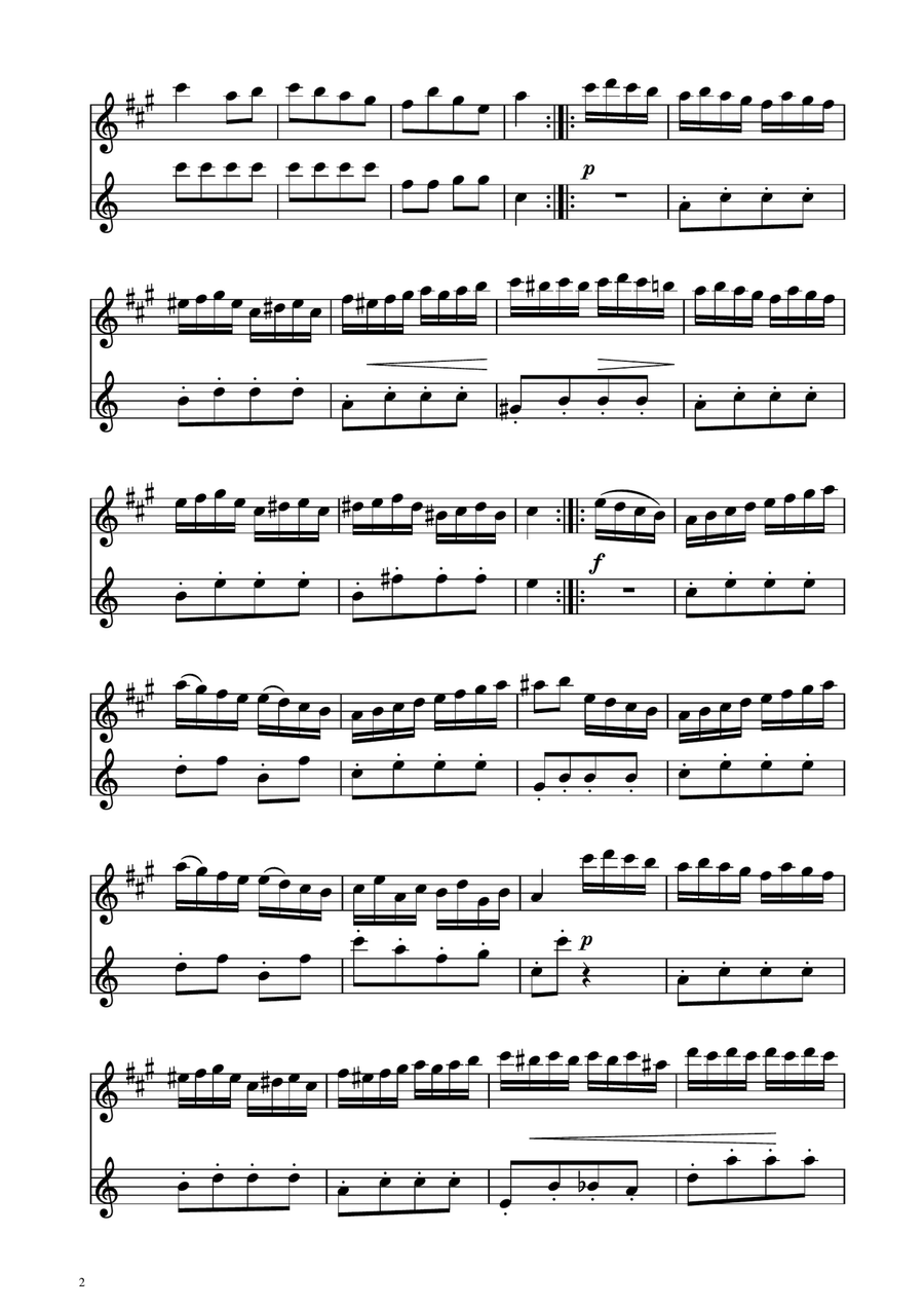 Turkish March - Oboe and Oboe D'amore Duet Woodwind Duet scores gallery preview page 2