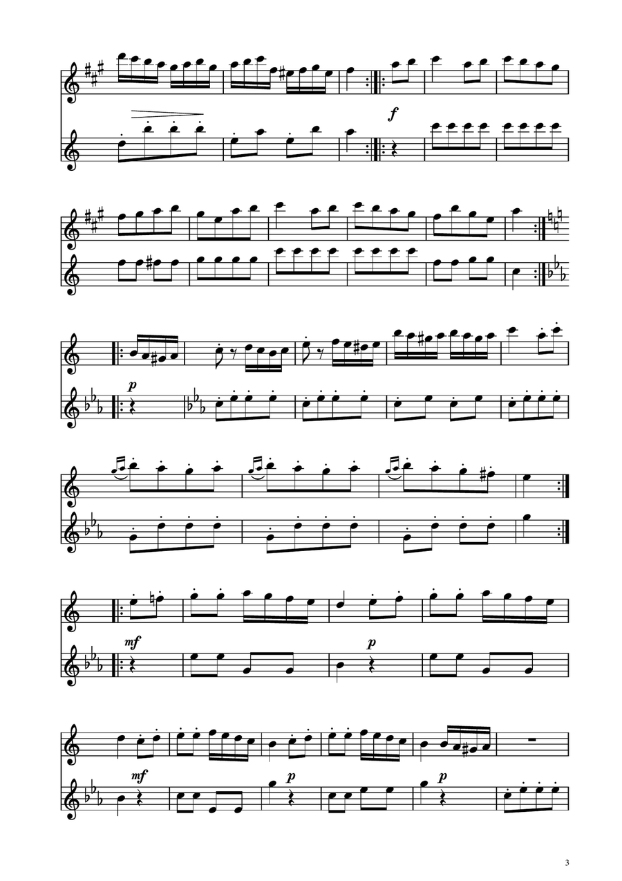 Turkish March - Oboe and Oboe D'amore Duet Woodwind Duet scores gallery preview page 3