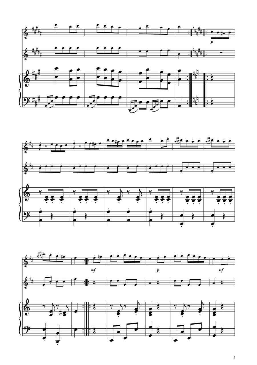 Turkish March - Clarinet Duet Clarinet Duet scores gallery preview page 5