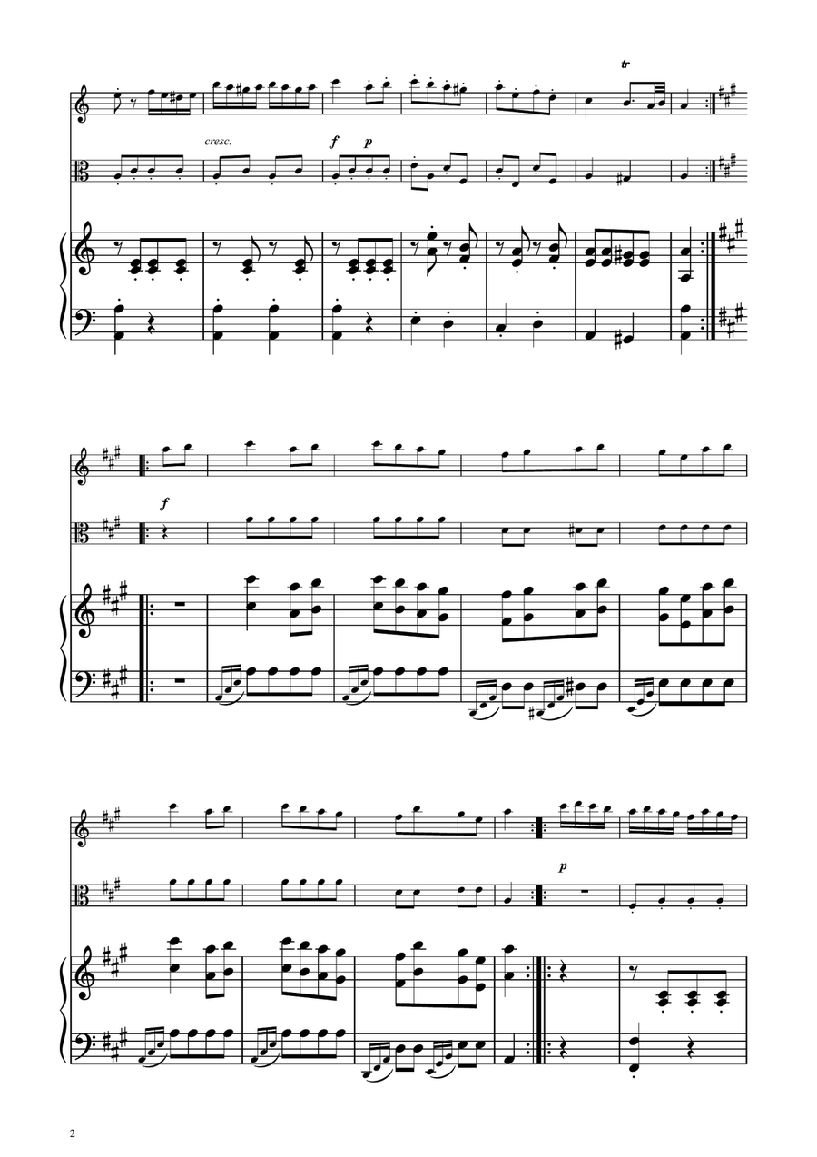 Turkish March - Violin and Viola Duet String Duet scores gallery preview page 2