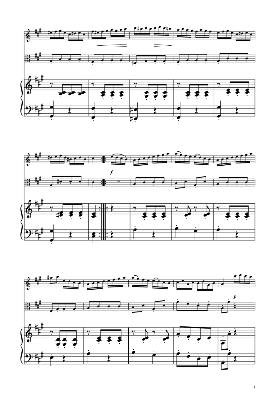 Turkish March - Violin and Viola Duet String Duet scores gallery preview page 3
