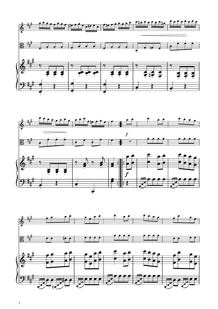Turkish March - Violin and Viola Duet String Duet scores gallery preview page 4