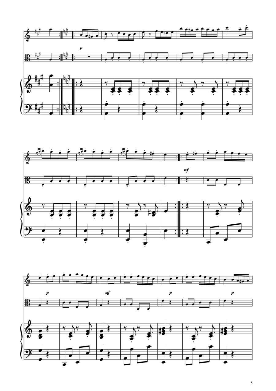 Turkish March - Violin and Viola Duet String Duet scores gallery preview page 5