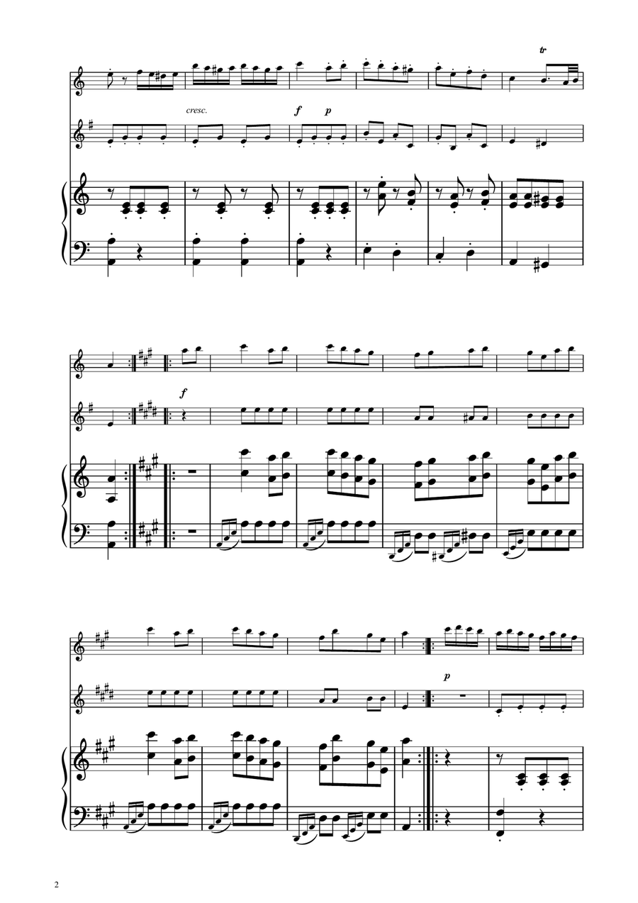 Turkish March - Oboe and English Horn Duet Woodwind Duet scores gallery preview page 2