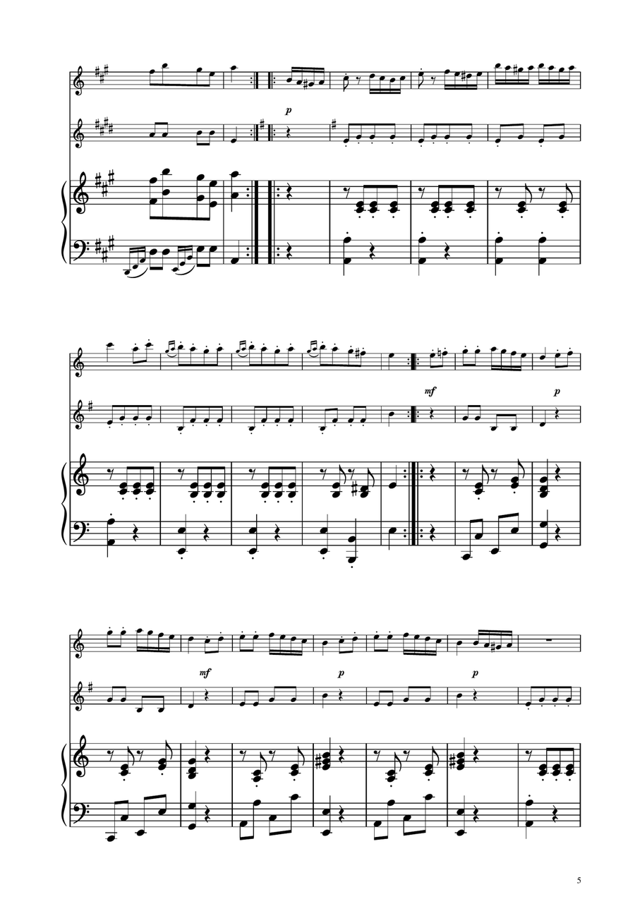 Turkish March - Oboe and English Horn Duet Woodwind Duet scores gallery preview page 5