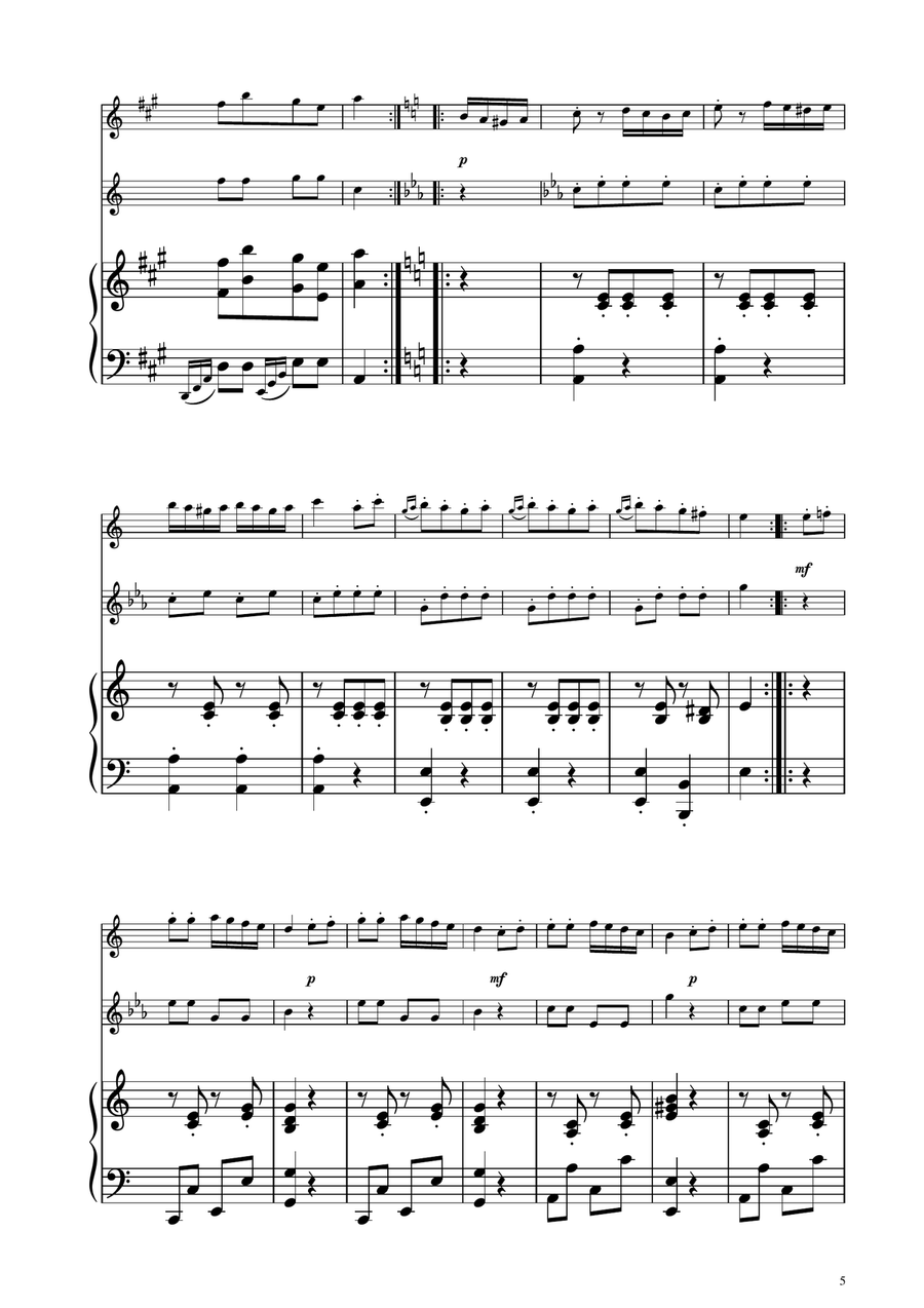 Turkish March - Oboe and Oboe D'amore Duet Woodwind Duet scores gallery preview page 5