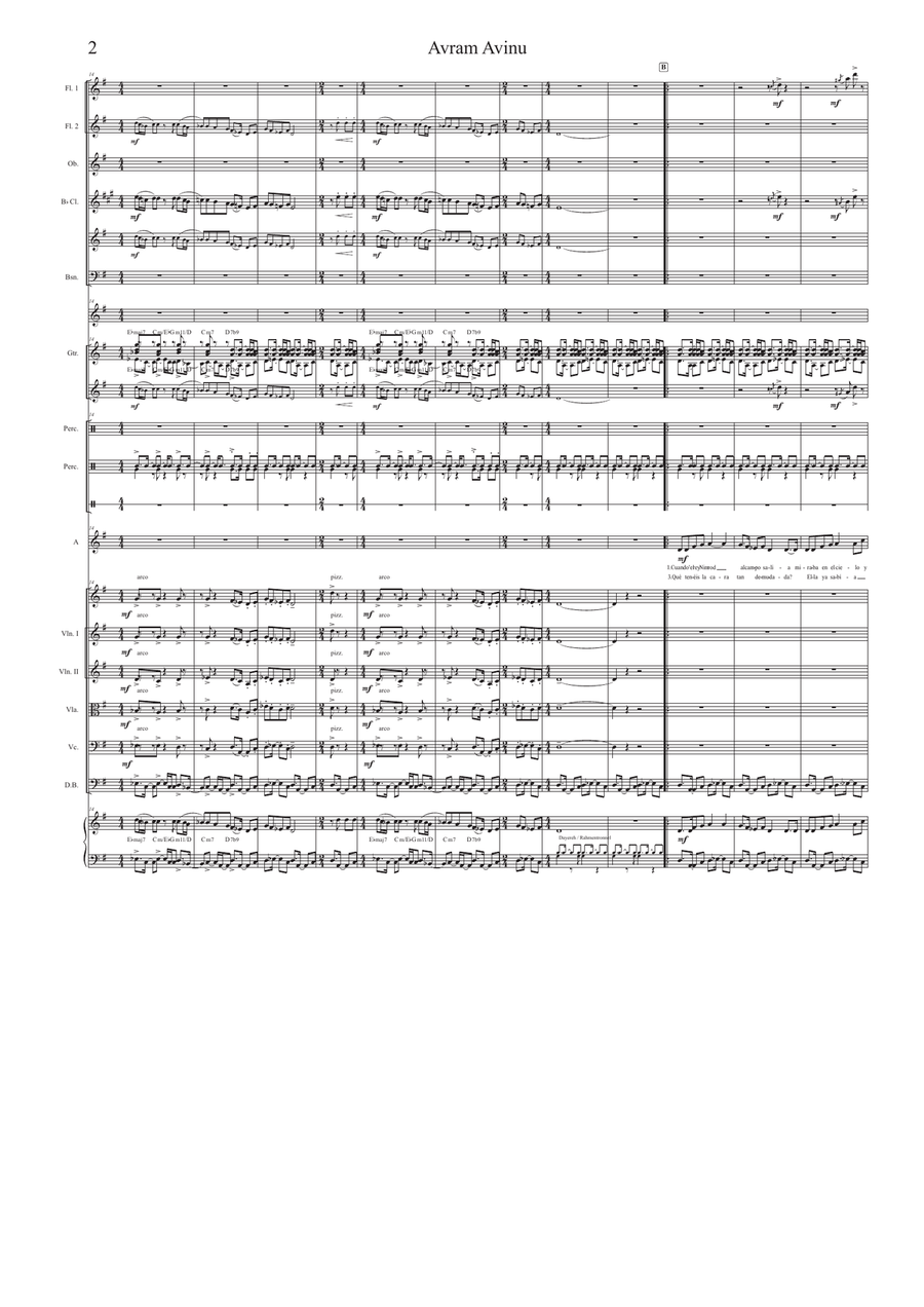 Avraham Avinu ( Cuando El Rey Nimrod ) Chamber Orchestra scores gallery preview page 2