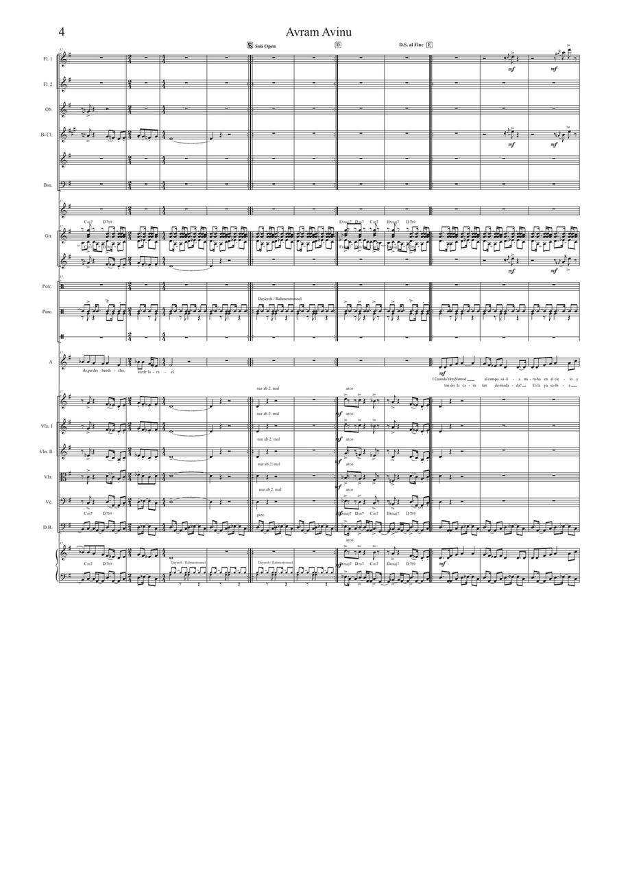 Avraham Avinu ( Cuando El Rey Nimrod ) Chamber Orchestra scores gallery preview page 4
