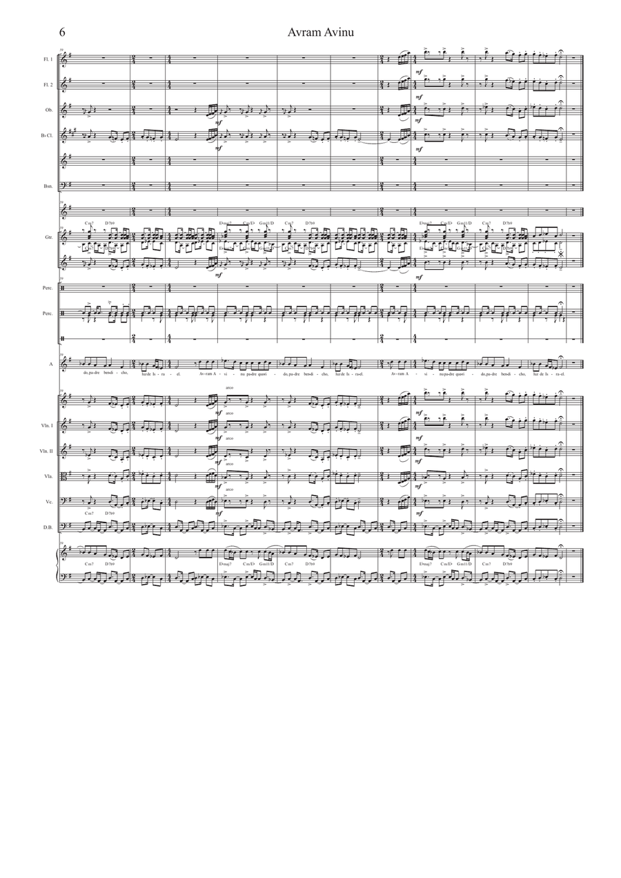 Avraham Avinu ( Cuando El Rey Nimrod ) Chamber Orchestra scores gallery preview page 6