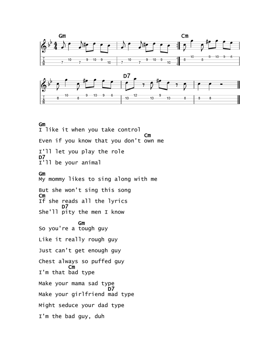 Bad Guy Bad Guy Ukulele scores gallery preview page 2