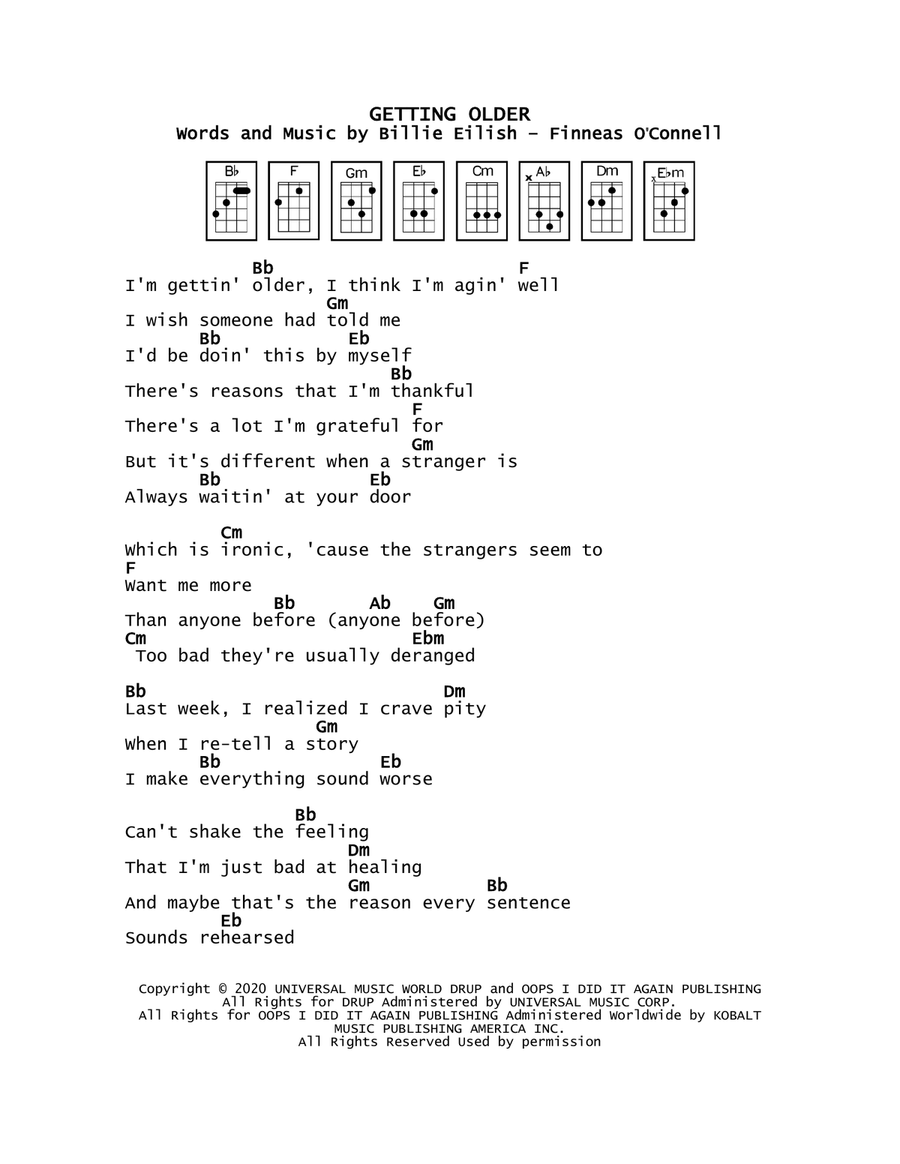 Getting Older Getting Older Ukulele scores gallery preview page 1