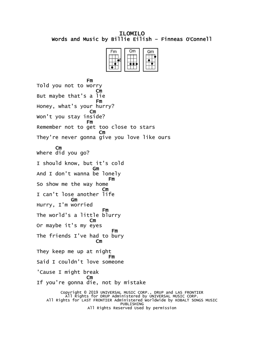Ilomilo Ilomilo Ukulele scores gallery preview page 1