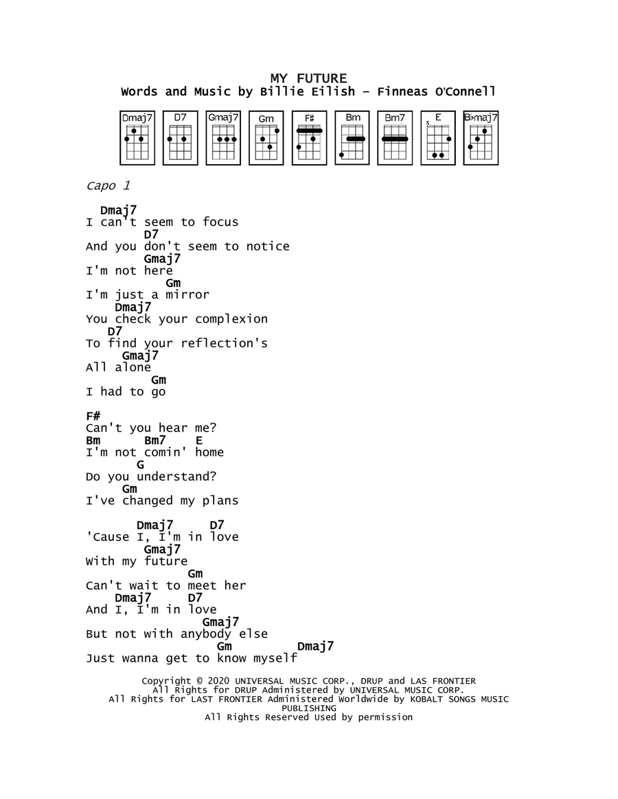 My Future My Future Ukulele scores gallery preview page 1