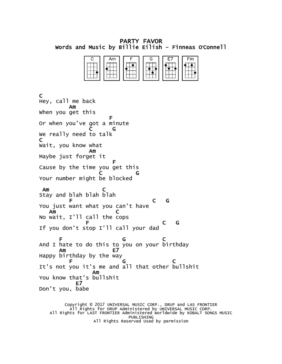 Party Favor Party Favor Ukulele scores gallery preview page 1