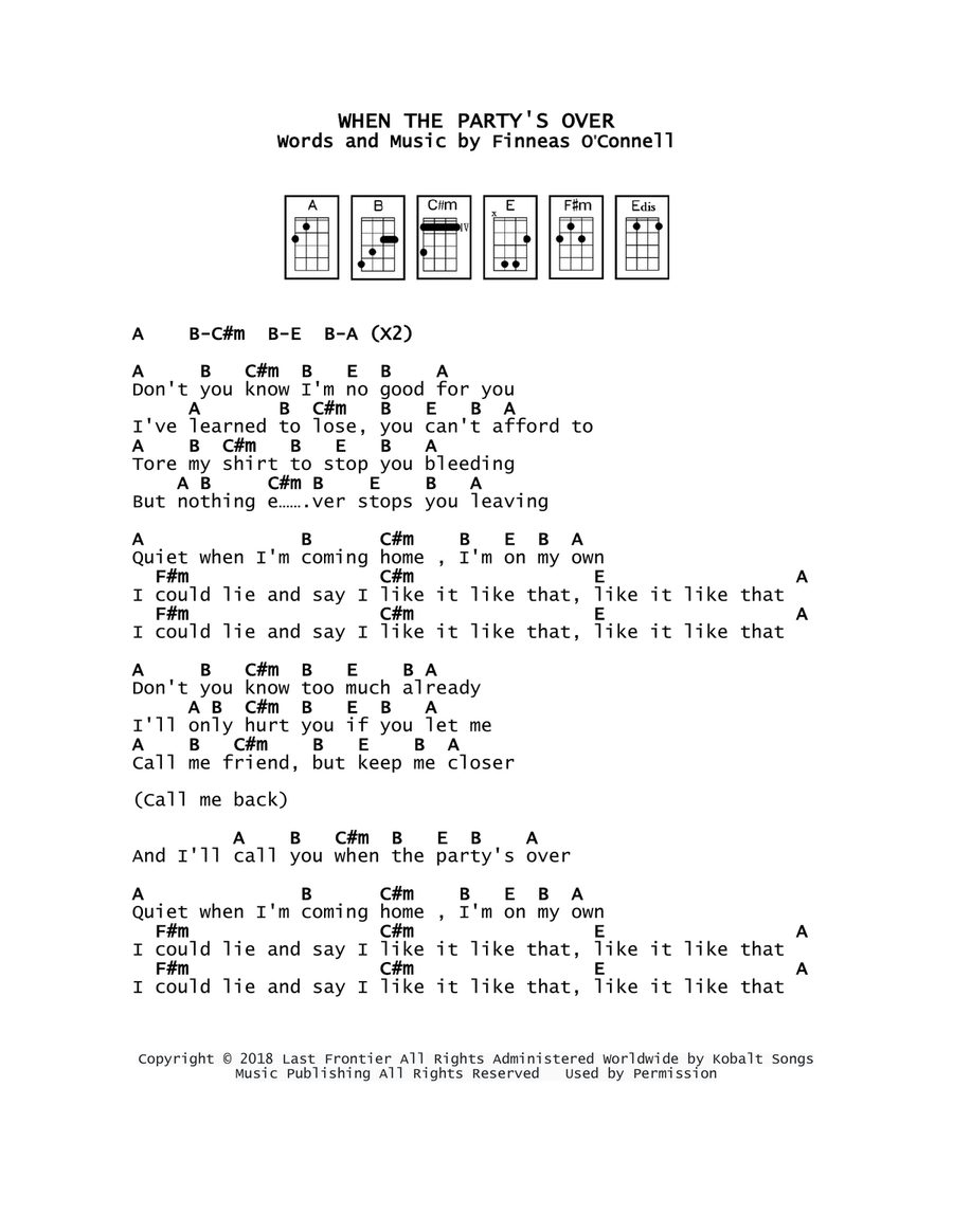 When The Party's Over When The Party's Over Ukulele scores gallery preview page 1