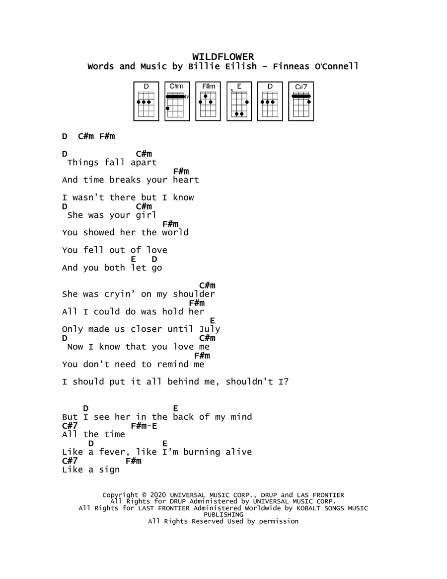 Wildflower Wildflower Ukulele scores gallery preview page 1